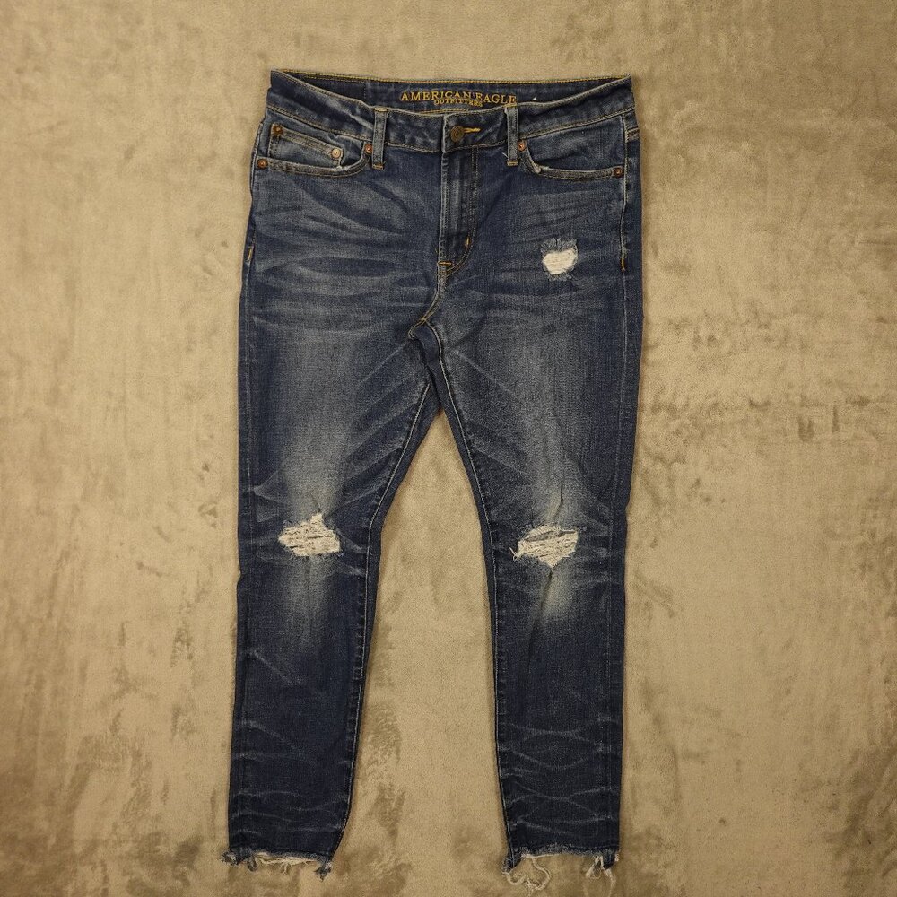 American Eagle Jeans Slim Distressed Extreme Flex Jean Men's 31x32 Blue Denim
